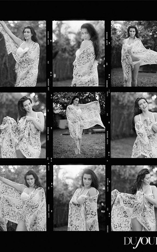 Беременная Ким Кардашян позирует для весеннего номера DuJour