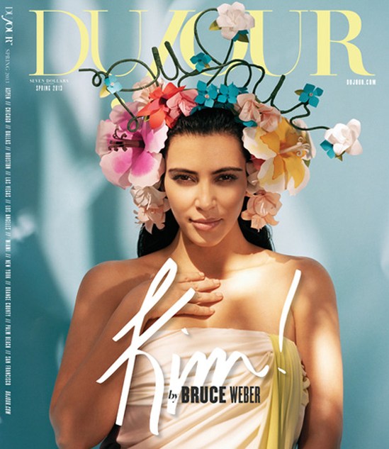 Беременная Ким Кардашян позирует для весеннего номера DuJour