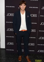 Эштон Катчер на премьере фильма "Джобс" в Нью-Йорке